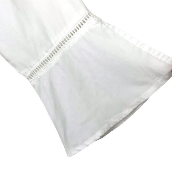 Anthropologie Cloth & Stone White Bell Sleeve Peplum Split Hem Top XS - Picture 6 of 13